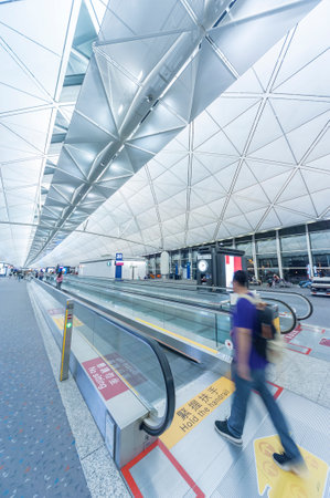 Departure hall of Hong Kong International airportのeditorial素材