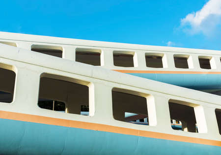 Exterior of foot bridge. Building abstract background