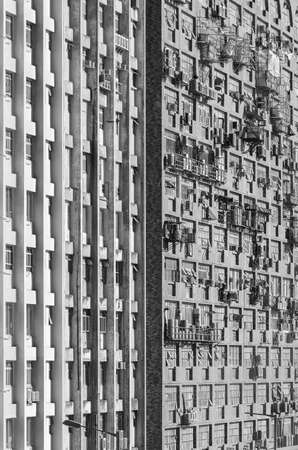 Exterior of industrial building in Hong Kong cityの写真素材