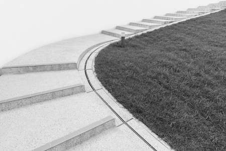 Empty stairway. Modern building abstract backgroundの写真素材