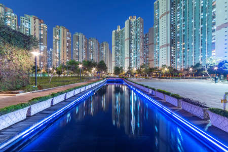 High rise residential building in public estate in Hong Kong cityの写真素材