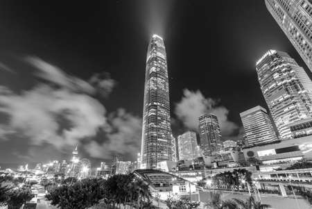 Skyline of downtown district of Hong Kong city at night