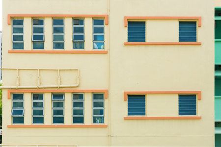 Exterior of residential buidling in Hong Kong cityのeditorial素材