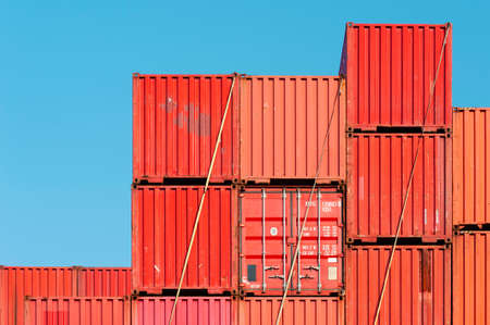Lots of Colorful Cargo Containers. Industrial Background.の写真素材