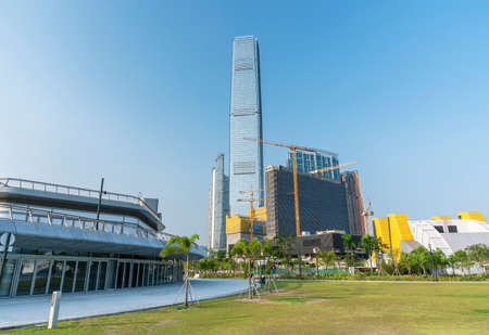 Downtown district of Hong Kong city