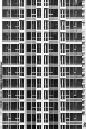 Exterior of high rise residential building. Modern architecture abstract background pattern