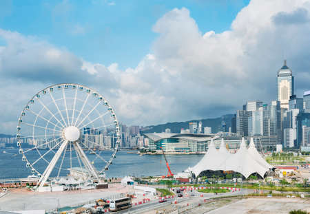Ferris Wheel in Hong Kong Cityの写真素材