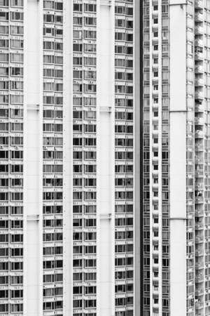 Exterior of high rise residential building in Hong Kong cityの写真素材