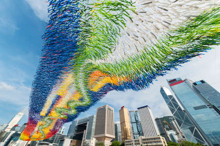 Skyline of downtown district of Hong Kong cityの写真素材