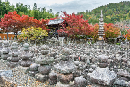 Adashino Nenbutsu-ji Temple in Arashiyama, Kyoto, Japan in Autumn season