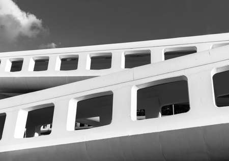 Exterior of foot bridge. Building abstract backgroundの写真素材