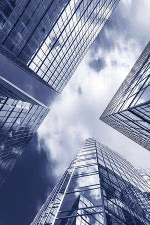 Exterior of high rise office building. Architectural abstract backgroundの写真素材