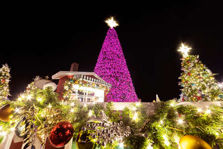 Christmas tree and decoration for season's greetingsの写真素材
