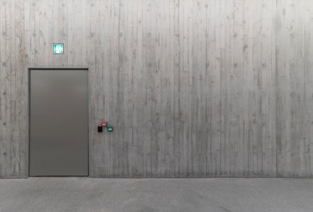 Door and wall of modern building. Architecture backgroundの写真素材