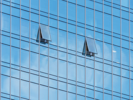 Exterior of modern office building. Architecture abstract backgroundの写真素材