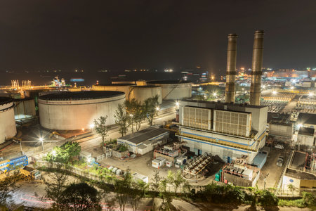 Power plant in Hong Kong at night
