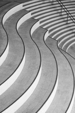 Stairway of modern architecture. Building abstract backgroundの写真素材