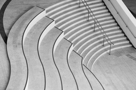 Stairway of modern architecture. Building abstract backgroundの写真素材