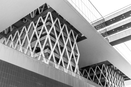 Exterior of modern architecture. Building abstract backgroundの写真素材
