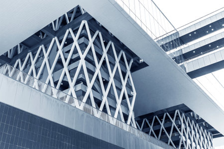Exterior of modern architecture. Building abstract backgroundの写真素材