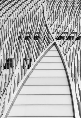 Exterior of modern architecture. Building abstract background  patternのeditorial素材