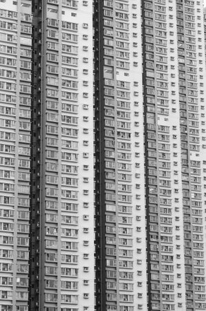Exterior of high rise residential building in Hong Kong cityのeditorial素材