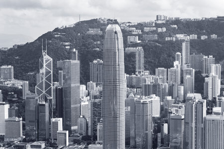 Skyline of Hong Kong cityのeditorial素材
