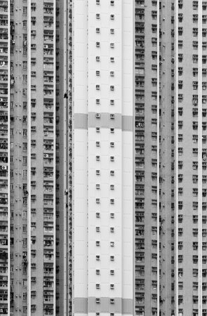 Exterior of high rise residential building in Hong Kong cityのeditorial素材