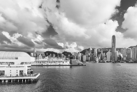 Victoria Harbor of Hong Kong cityの写真素材