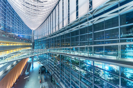 Tokyo, Japan - October 24, 2023 : Interior of the Tokyo International Forum in Chiyoda, Tokyo, Japan.のeditorial素材