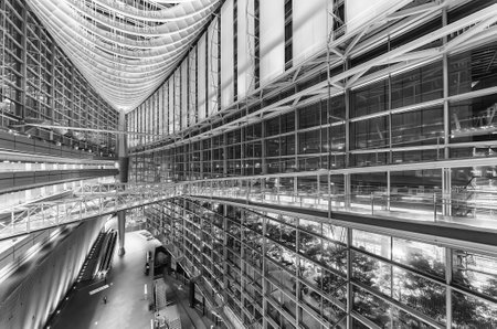 Tokyo, Japan - October 24, 2023 : Interior of the Tokyo International Forum in Chiyoda, Tokyo, Japan.のeditorial素材