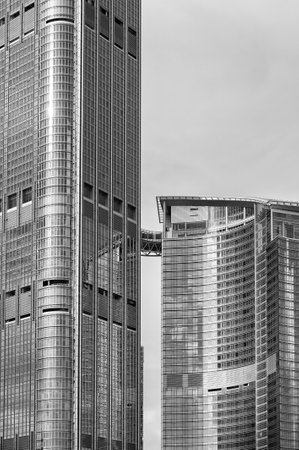 Exterior of skyscraper in Hong Kong cityのeditorial素材