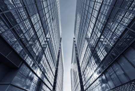 Exterior of modern architecture. Building abstract backgroundの写真素材