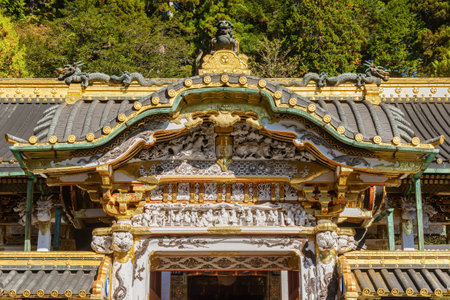 Exterior of historical architecture in Nikko, Japanのeditorial素材
