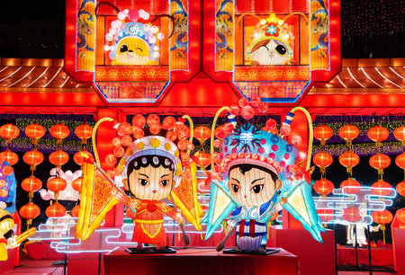 Chinese lantern for Mid Autumn festival and lunar new yearの写真素材