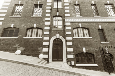 Exterior of historical building in Hong Kongの写真素材