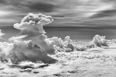 big and fluffy cumulonimbus cloud in the skyの写真素材