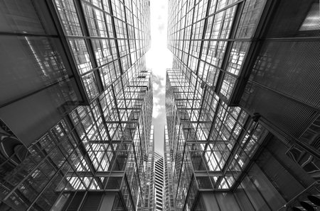 Exterior of modern architecture. Building abstract background patternの写真素材