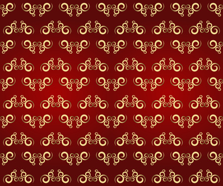 Christmas seamless pattern vector background  from multicolored snowflakes and shapes ornaments on red background for wrapping paper ,textile or cardのイラスト素材
