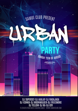 Urban Dance Party Poster Background Template - Vector Illustrationのイラスト素材