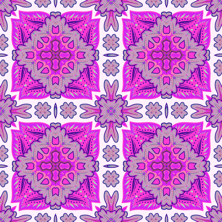 Seamless patchwork pattern from  Moroccan tiles, ornaments. Can be used for wallpaper, pattern fills, surface textures, textile, cover etc.のイラスト素材