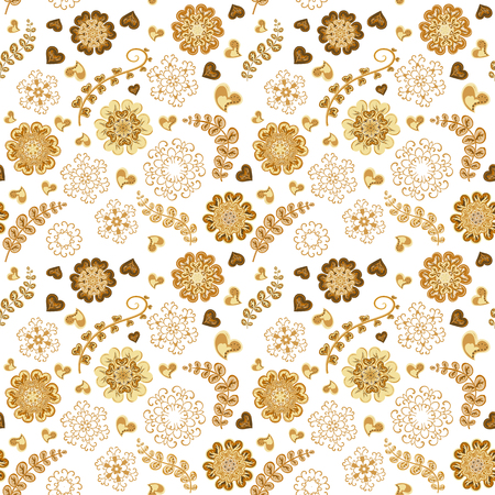 Floral seamless pattern with flowers. Copy square to the side and you'll get seamlessly tiling pattern which gives the resulting image ability to be repeated or tiled without visible seamsのイラスト素材