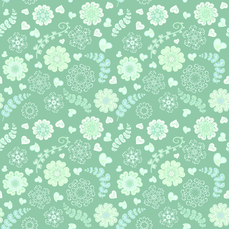 Floral seamless pattern with flowers. Copy square to the side and you'll get seamlessly tiling pattern which gives the resulting image ability to be repeated or tiled without visible seamsのイラスト素材