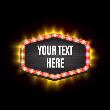 Shining retro light banner.  Vector illustration のイラスト素材