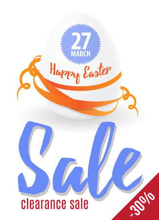 Easter sale egg illustration for greeting card, ad, promotion, poster, flier, blog, article, social media.のイラスト素材