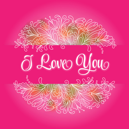 Vector flower wreath of succulents in a watercolor style with sign I love you.のイラスト素材