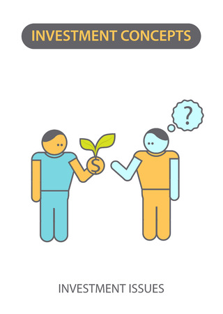Modern Flat line icon design concept of Investment Issues.のイラスト素材