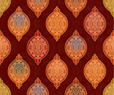 Seamless pattern. Eastern decorative elements. Hand drawn background. Islam, Arabic, Indian, ottoman...