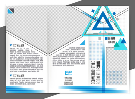 Brochure design template. Vector trifold geometric abstract. Trendy colorsのイラスト素材
