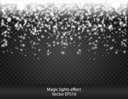Glow special effect light, flare, star. Firework. Isolated spark. Really transparency. White light Shooting Starsのイラスト素材